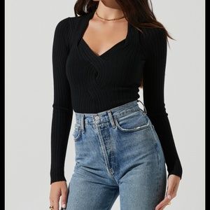 Astr the label twist front sweater